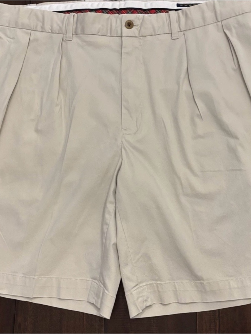 Vintage Polo Ralph Lauren Pleated Cotton Twill Shorts Men 38 Stretch Golf Crest
